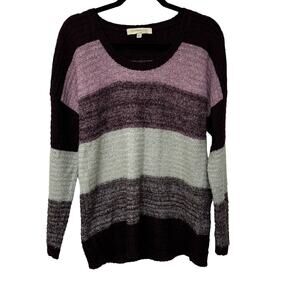 Lineamaglia Made In Italy Sweater with Mohair and Wool Size Large Purple Knit